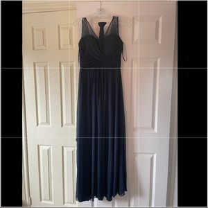 DFI Long Prom Dress Dark Navy Blue